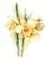 Watercolor illustration yellow orchid