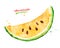 Watercolor illustration of yellow watermelon