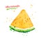 Watercolor illustration of yellow watermelon