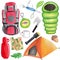 watercolor illustrations for camping, picnic, climbing, hiking. Tourist\\\'s equipment - backpack, tent, pocket