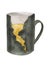 Watercolor image of a mug depicting a volcanic fault and rock isolated on a white background.