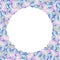 Watercolor inflorescence Hydrangea circle design with place for text. May be used for textile decoration print