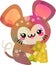 Watercolor Ink Kawaii Pet Mouse Eating Cheese