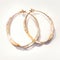 Watercolor-inspired Gold And Pearl Hoop Earrings With Diamond Drawing