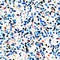 Watercolor irregular confetti dotted background. Hand painted whimsical party carnival seamless pattern. Pretty