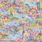 Watercolor Italian summer landscape seamless pattern