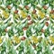 Watercolor jojoba pattern