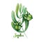 Watercolor jojoba plant