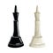 Watercolor king chess black and white pieces illustration. Realistic figures for Chess day and board game designs