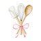 Watercolor kitchen utensils clipart for bakery decoration