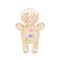 Watercolor knitted gingerbread man toy