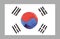Watercolor Korean Flag. Vector Illustration