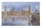 Watercolor landscape illustation London bridge and Tower