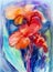 Watercolor landscape painting on paper colorful of canna lily flower.