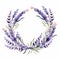 Watercolor Lavender Wreath With Pressed Flowers European Symbolism Style