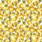 Watercolor lemon citrus pear fruit seamless pattern texture