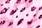 Watercolor Leopard Pattern. Pink Handdrawn Animal Elements.