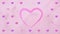 Watercolor lilac pink purple hearts appearing at carton paper like drawing of artists. Animation of hearts for Valentine