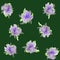 Watercolor Lily flower seamless pattern kelly green