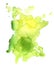 Watercolor lime green background, paint stain