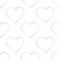 Watercolor line hearts seamless pattern. Hand drawn painted texture. Valentines wallpaper background