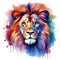 watercolor lion painting Lion King watercolor predator animals wildlife painting