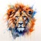 watercolor lion painting Lion King watercolor predator animals wildlife painting