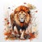 watercolor lion painting Lion King watercolor predator animals wildlife painting