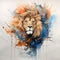 watercolor lion painting Lion King watercolor predator animals wildlife painting