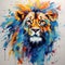 watercolor lion painting Lion King watercolor predator animals wildlife painting