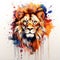 watercolor lion painting Lion King watercolor predator animals wildlife painting