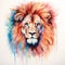 watercolor lion painting Lion King watercolor predator animals wildlife painting