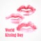 Watercolor lips. World Kissing Day