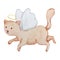 Watercolor little cute Baby Angel cat