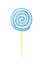 Watercolor lollipop, Blue spiral lollipop candy. Hand drawing illustration Sweetness isolated on white background
