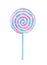 Watercolor Lollipop. Bright Sweet for Birthday postcard, Greeting card. Dessert for holiday and party. Hand drawn illustration.