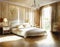 Watercolor of Luxurious bedroom with and architecture Chic and stylish design with comfortable and