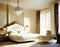 Watercolor of Luxurious bedroom with and architecture Chic and stylish design with comfortable and