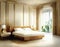 Watercolor of Luxurious bedroom with and architecture Chic and stylish design with comfortable and