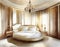 Watercolor of Luxurious bedroom with and architecture Chic and stylish design with comfortable and