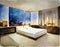 Watercolor of Luxury penthouse bedroom at night