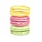 Watercolor macarons set. Colored image