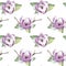 Watercolor magnolia seamless pattern. Spring flowers and leaves.