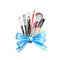 Watercolor makeup set with bow