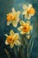 a watercolor masterpiece featuring the brilliance and warmth of yellow daffodils