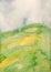 Watercolor meadow background, childish noetic style
