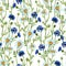 Watercolor meadow seamless pattern