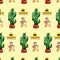 Watercolor Merry Christmas objects pattern. Mexican new year. Dia de los Muertos. Hand drawn seamless texture