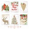 Watercolor Merry christmas set for holiday greeting cards.