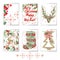 Watercolor Merry christmas set for holiday greeting cards.